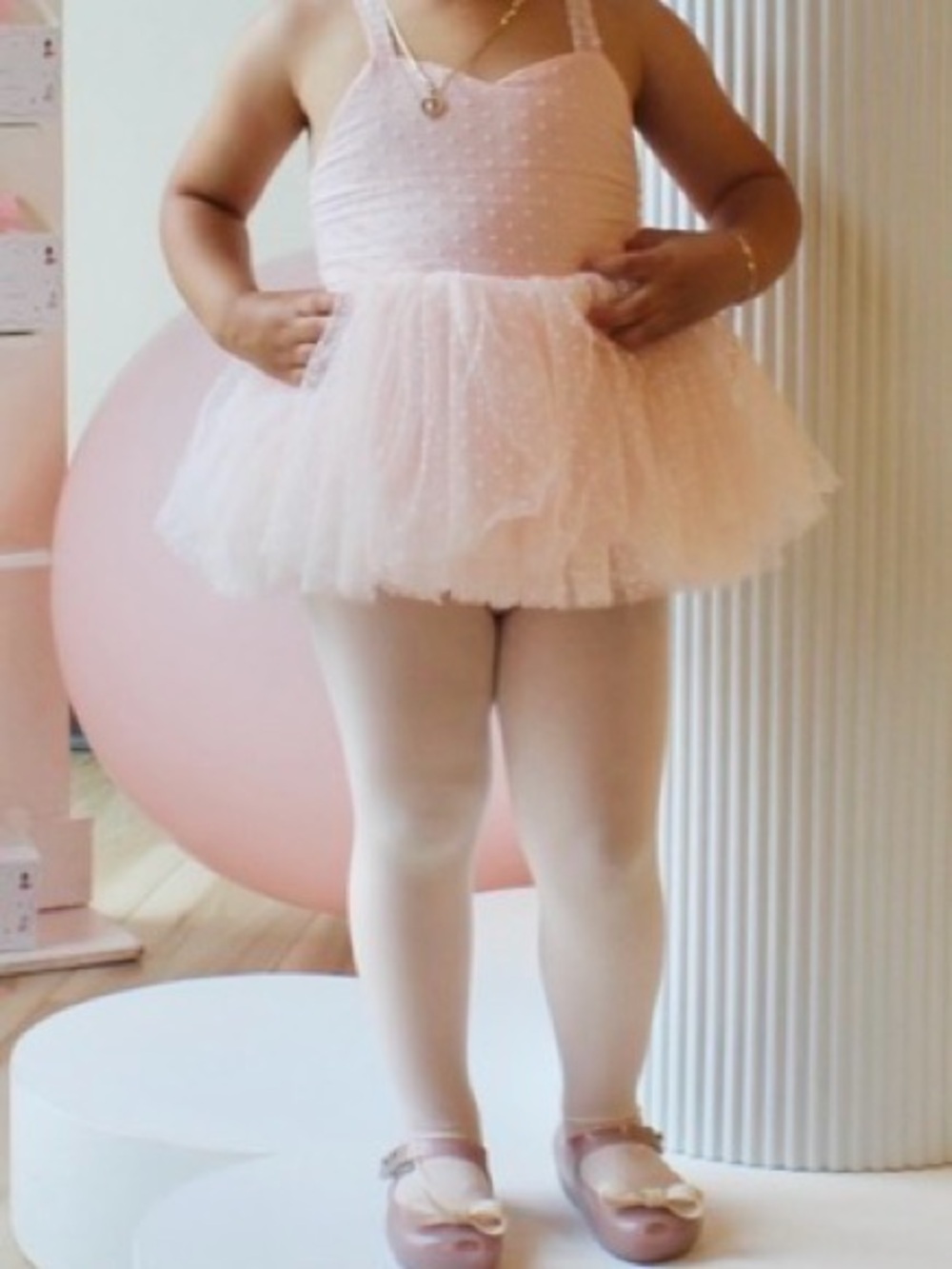Charming Pink Polka Dot Kids Dress